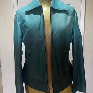 NEW GENUINE LEATHER OMBRÉ JACKET
